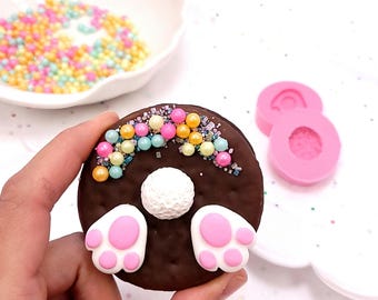 Bunny Paw and tail  Sugarpaste fondant mold chocolate mold Flexible mold Handmade Cake molds Cakeball cupcake mold