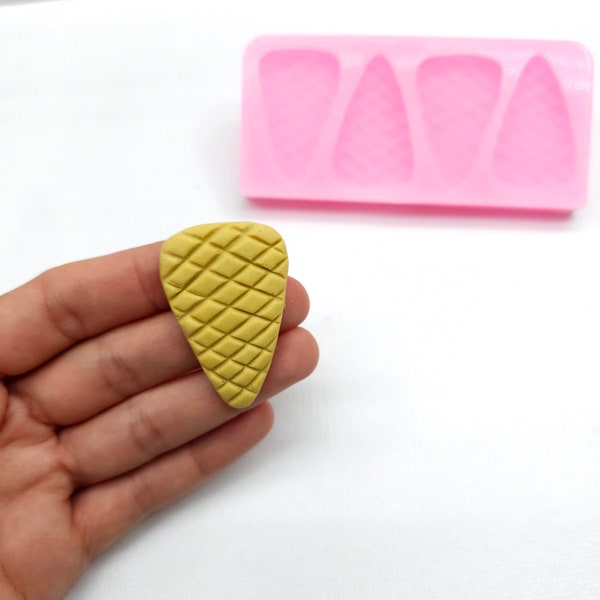 Ice cream cone flatback mold 4 cavities silicone mold, chocolate mold, Flexible mold Handmade Cake pop molds Cakeball cupcake mold