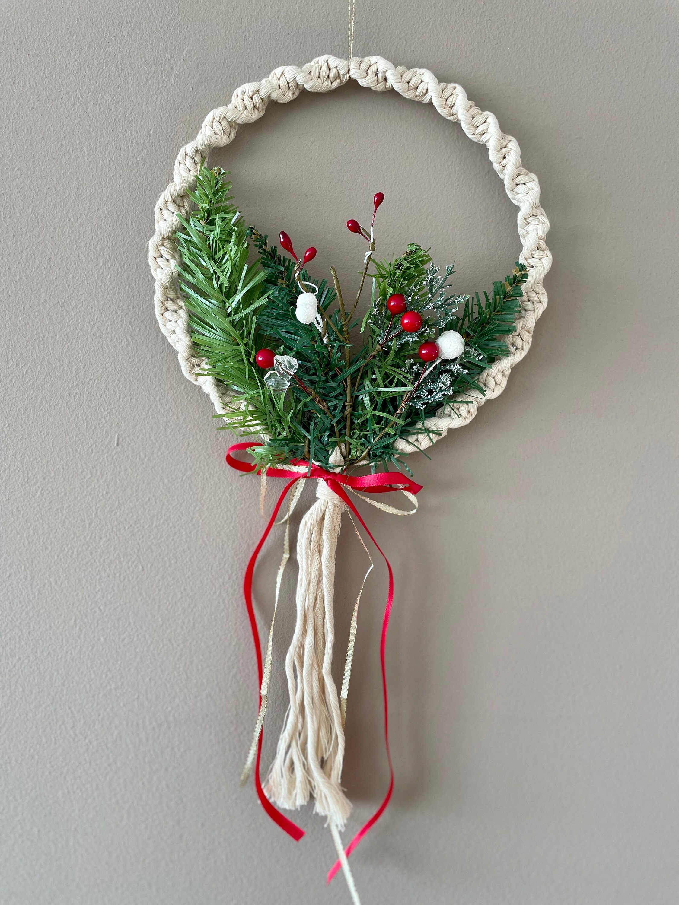 Couronne de Noël en Macramé