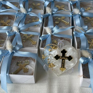 Baptism Favors, Personalized Golden Cross Baptism Gift, Cross Fridge Magnet, Mi Bautizo, Baby Shower Favor, Custom Magnet