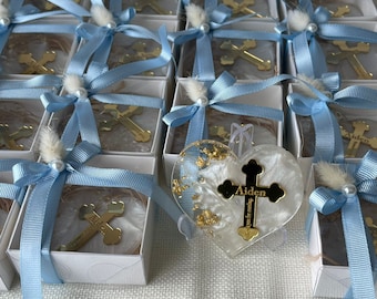 Baptism Favors, Personalized Golden Cross Baptism Gift, Cross Fridge Magnet, Mi Bautizo, Baby Shower Favor, Custom Magnet