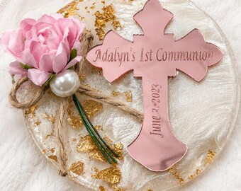 Baptism Favor, Personalized Cross Magnet, First Communion, Free-Express Shipping