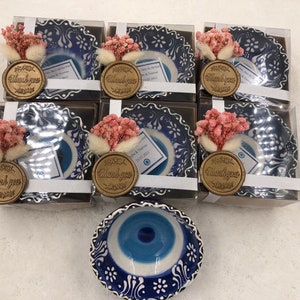 Evil Eye Ceramic Bowl Wedding Favors, Christmas Favors and Thank You Guest Gift with Transparent Packages