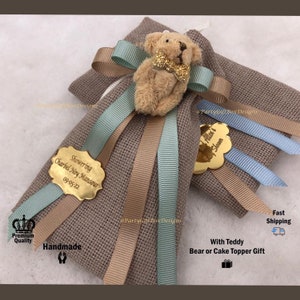Teddy Bear Gift Bags, Baby Shower Party Favors, Baptism Favors, Personalized Gift Bags, Treat Bags, Thank You Beary Much