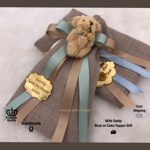 Teddy Bear Gift Bags, Baby Shower Party Favors, Baptism Favors, Personalized Gift Bags, Treat Bags, Thank You Beary Much