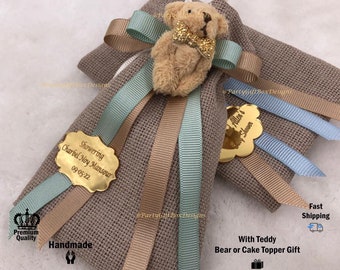 Personalized Teddy Bear Gift Bags, Baby Shower Party Favors, Free-Express Shipping