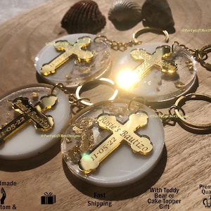 Christmas Baptism Keychain Party Favors, Baptism Guest Giveaway, First Birthday Gift, Baby Shower, Personalized Party Favor, Thank You Gift