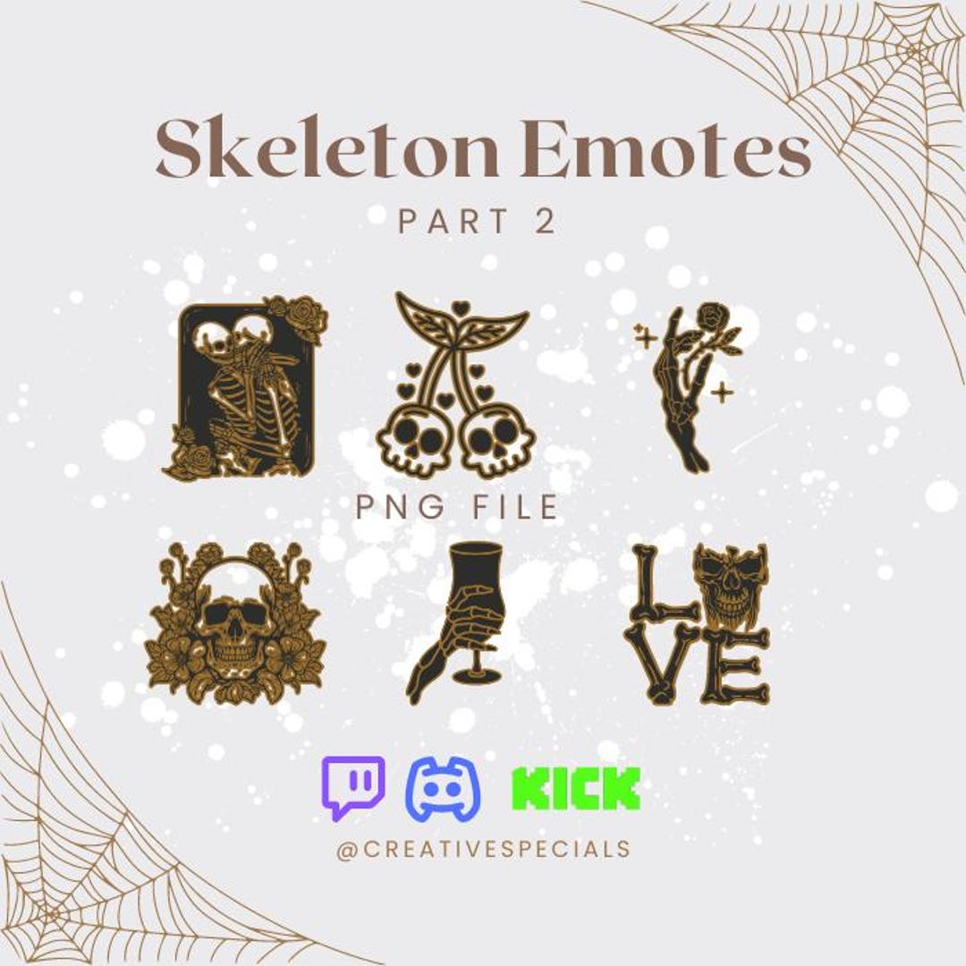 Skeleton Emotes Pack Part 2 Twitch Emotes Cute 112 Px Instant Download ...