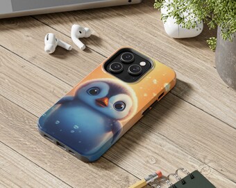 Kawaii Penguin Tough Phone Cases  X, Xs, Xr, 11, 12, 13, 14, Pro, Max, Mini