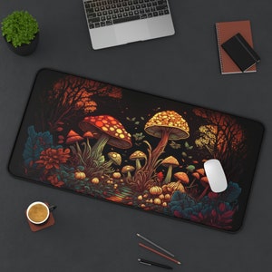 Witchy Gothic Mushrooms Mousepad Gothic Mouse Pad Withy Desk Mat Dark Cottagecore XL XXL Big Extended Playmat