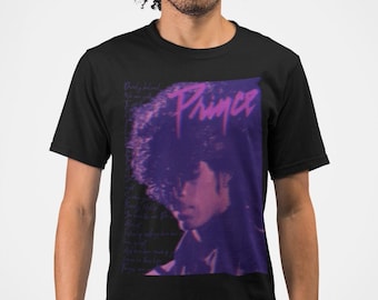 PRINCE Classic Fit AmplifyDestroy Print Tee Shirt Vintage 1980s Black Lyrics Purple Rain Graphic 80s Merch Pop Rock Festival Tribute