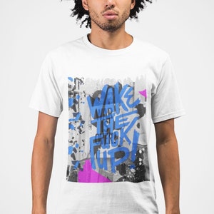 WAR IS OVER Classic Fit AmplifyDestroy Print Tee Shirt John Lennon Yoko Ono War Is Over Punk Rock abstract grunge street art black white