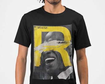 Ray Charles Vintage Grafik Tee: Soul Musik Legende T-Shirt