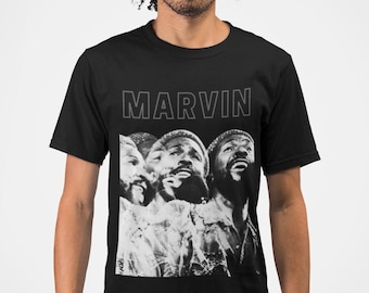 MARVIN Classic Fit AmplifyDestroy Print Tee Shirt Marvin Gaye black white mens womens unisex