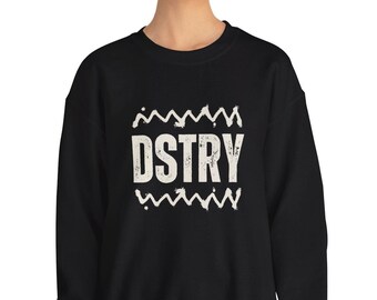 DSTRY Rundhals-Sweatshirt im Goth Punk Grunge Stil