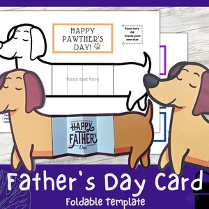 Happy Pawther&#39;s Day Card Template | Father&#39;s Day Card for Kids| Printable Template | DIY card | Kid&#39;s Craft
