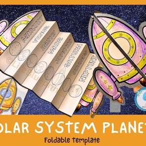 Solar System Planets Spaceship Foldout | Space Learning | Homeschool Montessori Toddler Planets Activities Outer Space Preschool Worksheets