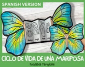 SPANISH Life Cycle of a Monarch Butterfly | Foldable Life Cycle Craft | Digital Download | Montessori Kids Learning | A4 and 11x8.5 inch