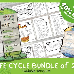Foldable Life Cycle Bundle of 20 Templates | Discounts with Bundle | Learning Activity For Kids | A4 and 11x8.5 inch | Digital Download |