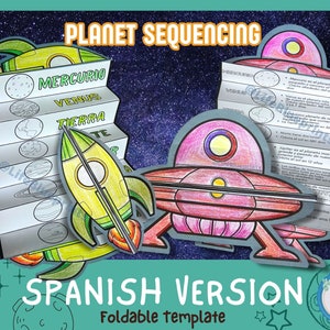 SPANISH Planet Sequencing Foldable | Solar System Planets | | Planets Activities Outer Space Preschool Worksheets