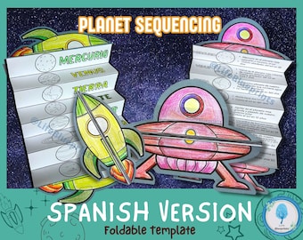 SPANISH Planet Sequencing Foldable | Solar System Planets | | Planets Activities Outer Space Preschool Worksheets