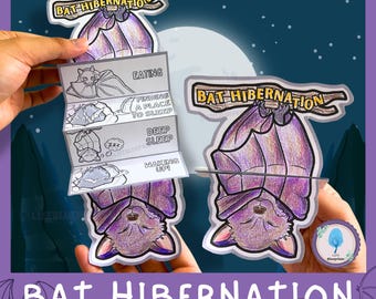 Bat Hibernation Foldable Activity | Montessori Classroom | Digital Download | Interactive Science Notebook Printable | Halloween Kids Craft