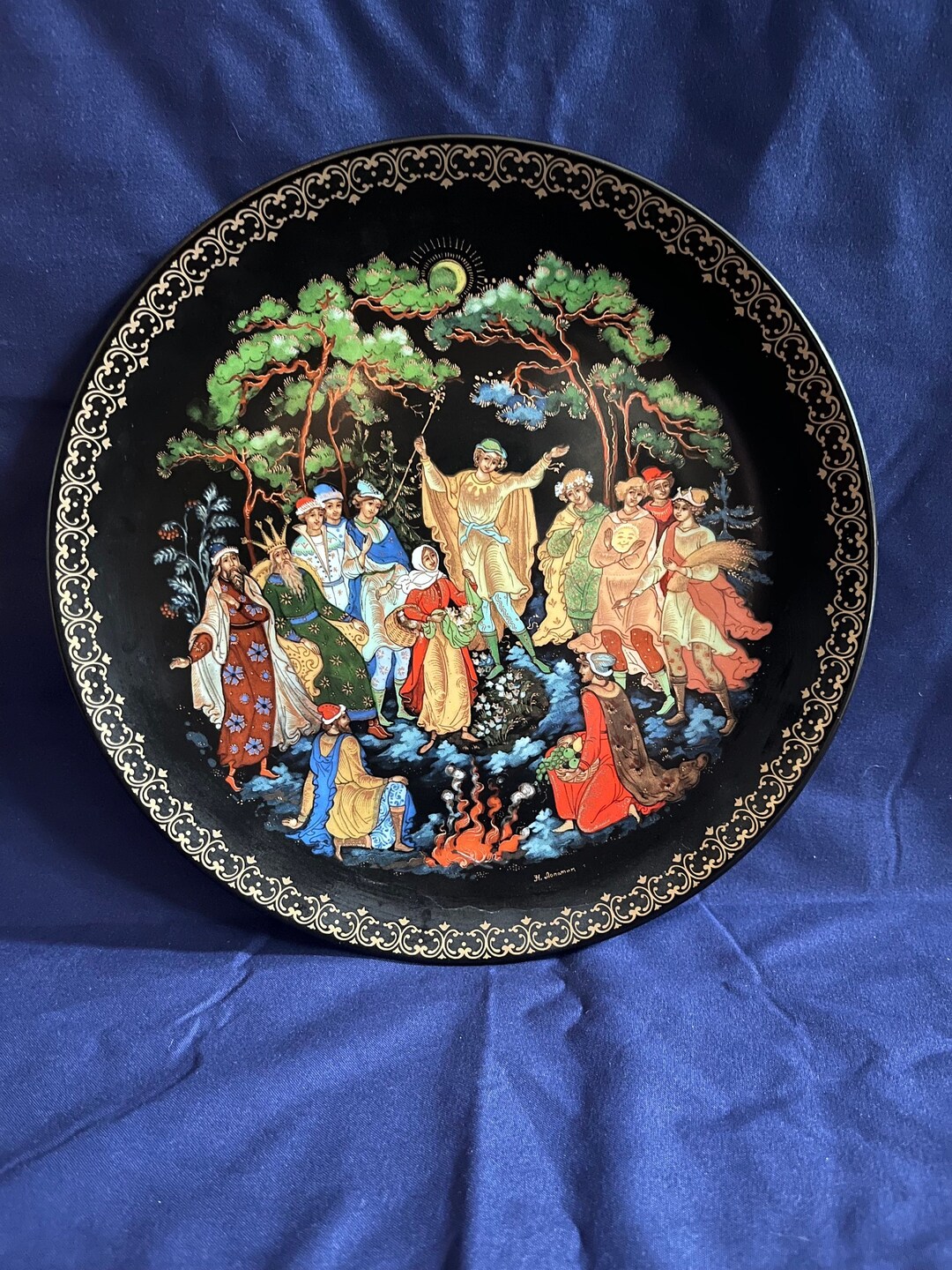 アンティーク雑貨 Fine British Cloth Display Board 1976 Plate Cherypoyka - pascoeandcompany