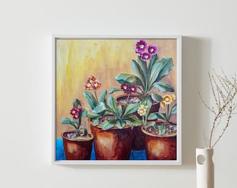 Potted Flowers Printable Art | Flower Painting | Printable Wall Art | Instant Digital Download