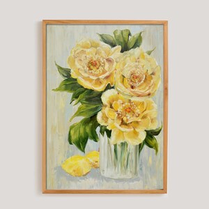 Yellow Flowers Print | Floral Painting Printable Wall Art Digital Downloadable Instant Download