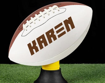 Personalized Custom Football High School Football Junior Football Full 12-Inch Football Gifts for Coach Dad Football Fan Groomsmen Birthday
