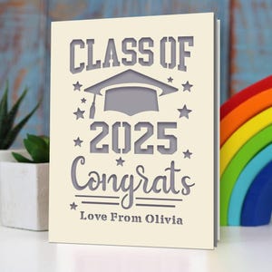 Personalized Graduation Cards for Him Her Daughter Son Graduate Students Friends Congratulations Laser Paper Cut Class of 2025 Greeting Card