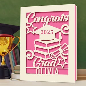 Personalized Graduation Cards for Him Her Daughter Son Graduates Students Friend Congratulations Laser Paper Cut Class of 2024 Greeting Card