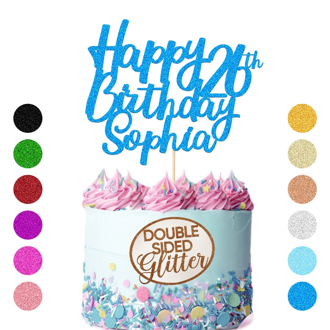 Personalized Cake Topper Birthday Personalized Happy Birthday Etsy