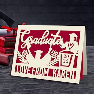 Personalized Graduation Cards for Him Her Daughter Son Graduates Students Friend Congratulations Laser Paper Cut Class of 2024 Greeting Card