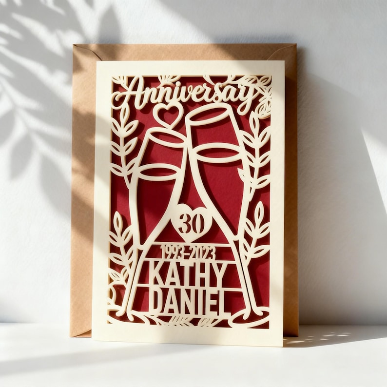 Personalized Wedding Anniversary Card for Him Her Husband Wife Couples ...