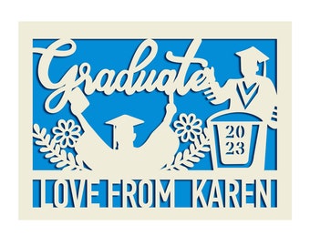 Personalized Graduation Cards for Him Her Daughter Son Graduates Students Friend Congratulations Laser Paper Cut Class of 2024 Greeting Card