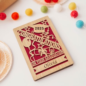 Graduation Cards Customized Graduation Gifts Custom Congratulations Card Wooden Congrats Grad Card for High School College Classmate