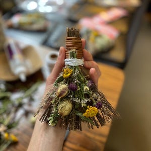 Herbal Witches Broom, Cottagecore Home Protection Besom (5-6 Inch) READ FULL description! image 12