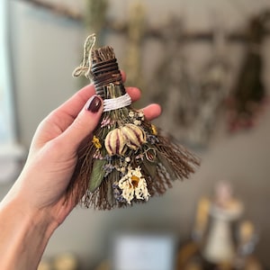 Herbal Witches Broom, Cottagecore Home Protection Besom (5-6 Inch) READ FULL description! image 20