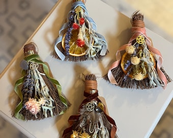 The Owens Witches Broom Bundle- Set of 4 Herbal Ritual Brooms Inspired by the beloved Practical Magic movie- read FULL description below