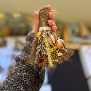 Herbal Witches Broom, Cottagecore Home Protection Besom (5-6 Inch) READ FULL description! image 18