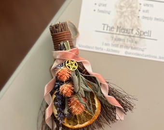 Aunt Jet Owens Inspired Herbal Ritual Broom 6" witches Besom Cottage core Cinnamon Besom Housewarming gift Whimsical Decor Practical Magic