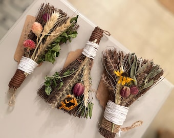 Herbal Witches Broom, Cottagecore Home Protection Besom (6 Inch)