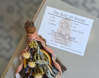Aunt Jet Owens Inspired Herbal Ritual Broom 6" witches Besom Cottage core Cinnamon Besom Housewarming gift Whimsical Decor Practical Magic