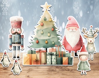 Christmas Party Props, Party Backdrop, Christmas Party decor, Christmas tree, Santa decor, Nutcracker decor  (No Stake or Stands included)
