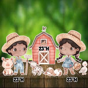 BOY GIRL Barn house farm animals 7 pc party decor table decors yard card coroplast cutouts lawn sign yard cards party decor decoration props