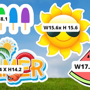 BF076 SUMMER TIME coroplast cutouts lawn sign yard cards party decor decoration props