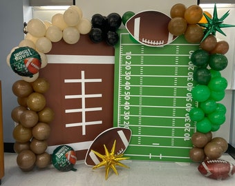 Football Field and Football panel party backdrop, party props, football props. football field backdrop (no stakes nor stands nor balloons)