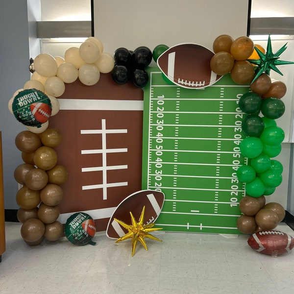 Football Field and Football panel party backdrop, party props, football props. football field backdrop (no stakes nor stands nor balloons)