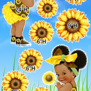 AA LATINA sunflower baby Birthday theme decoration party decor yard card coroplast cutouts lawn sign yard cards party decor decoration props